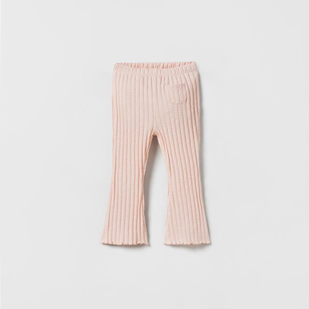 Zara Kids Pink Ribbed Leggings